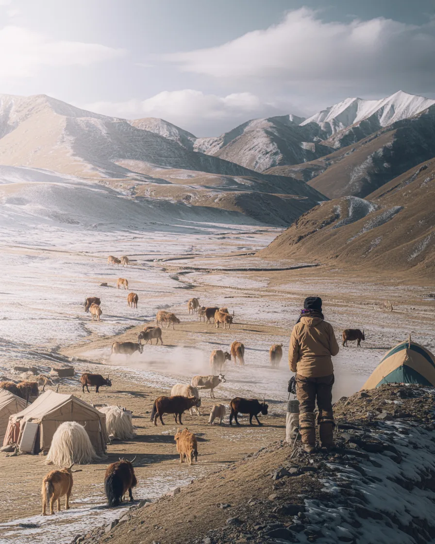 Ladakh Himalayan Landscape with Monastery